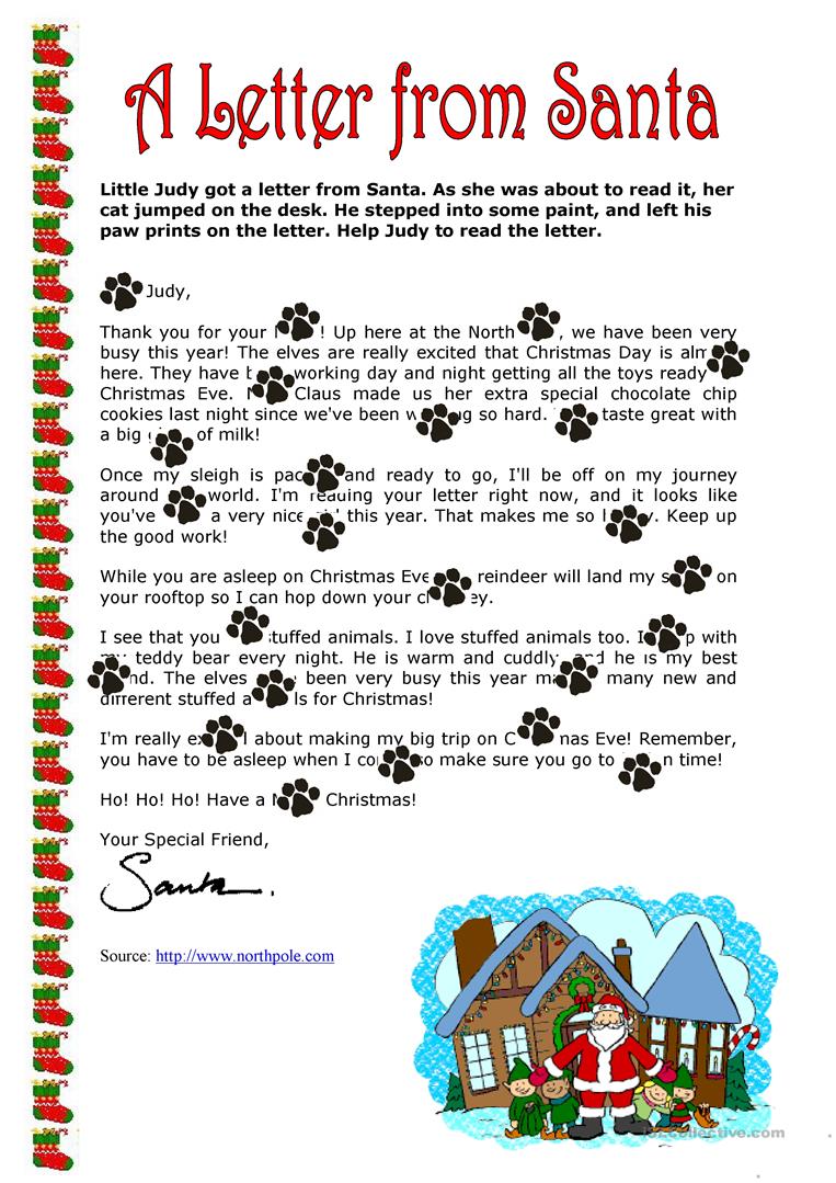 52 Free Esl Santa Claus Worksheets