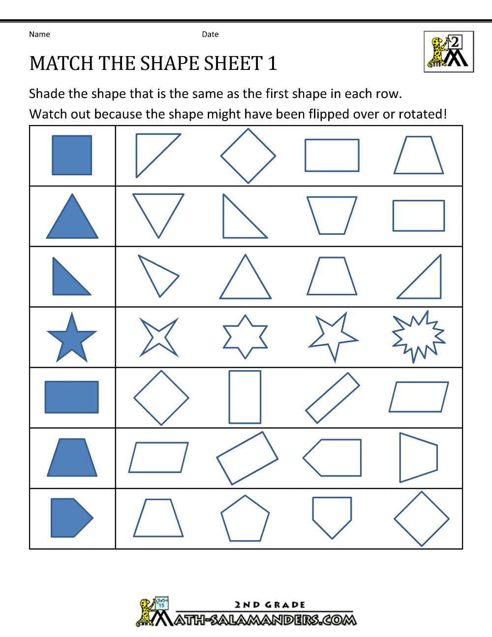 5+ Congruent Shapes Worksheets