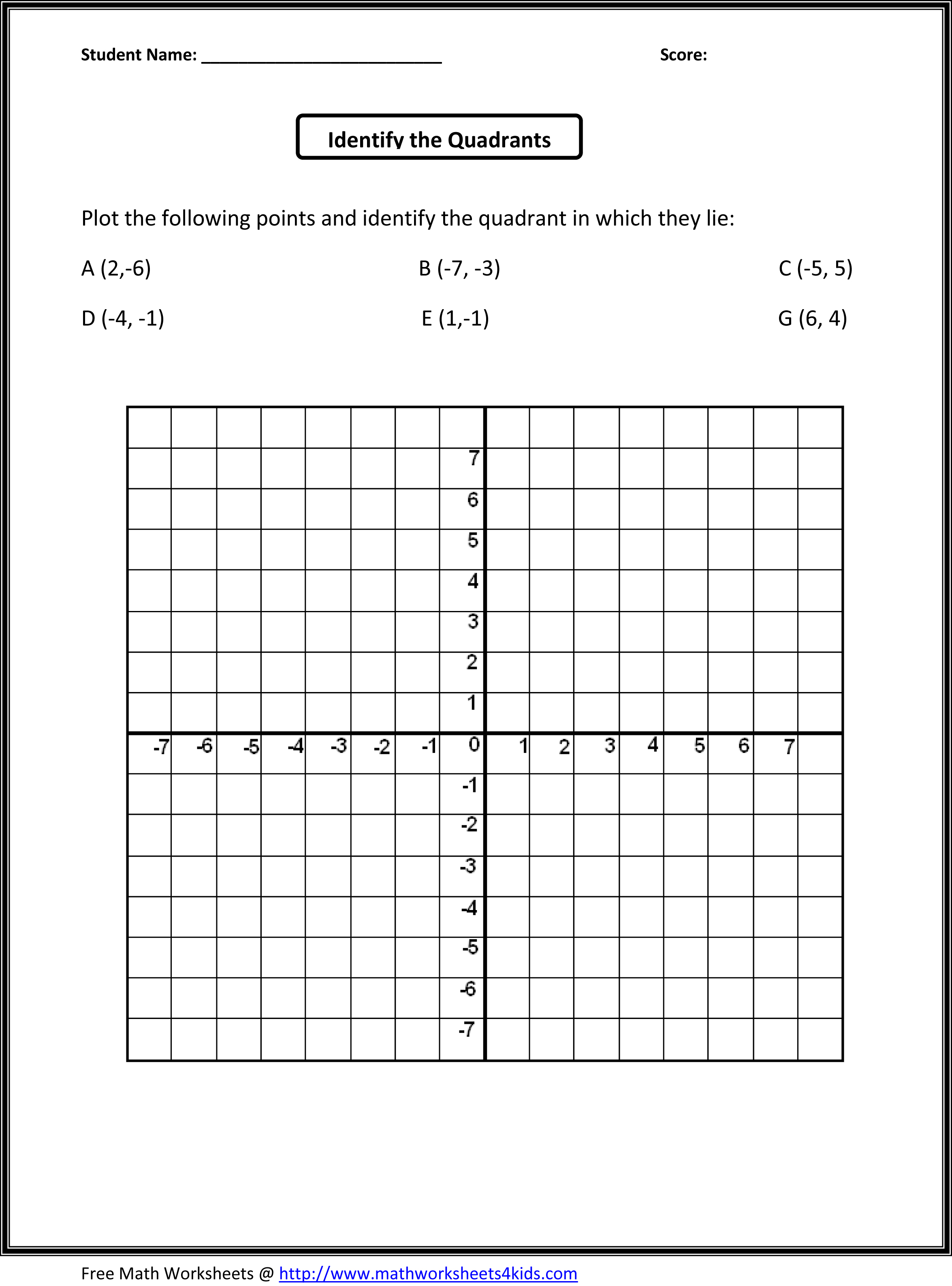 6th Grade Math Graphing Worksheets The Best Worksheets Image