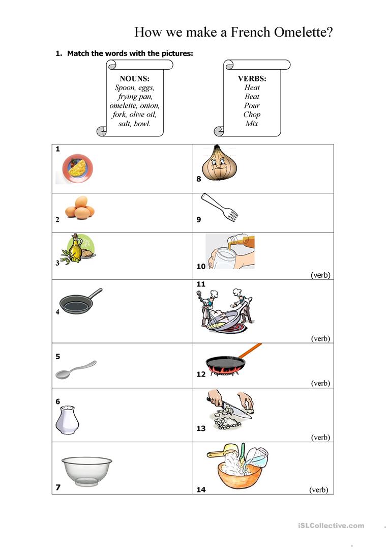 vocabulary-matching-worksheet-in-the-kitchen-worksheet-free-esl