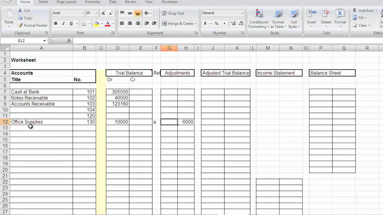Accounting Worksheet
