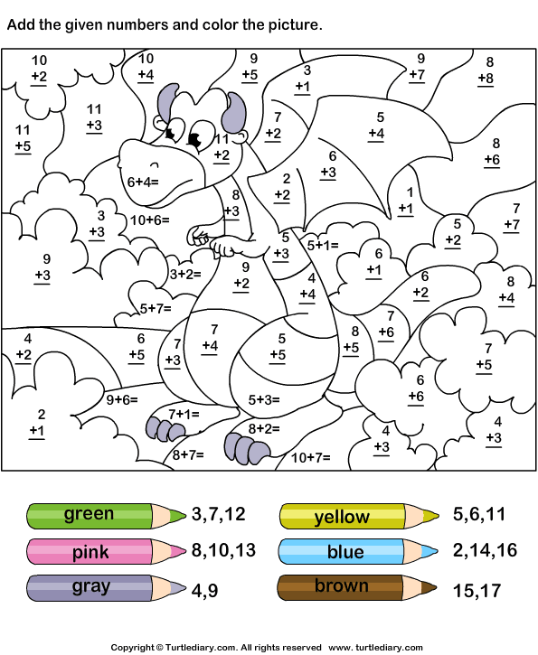 Addition Coloring Pages