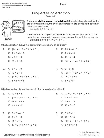 Addition Property Worksheets 3rd The Best Worksheets Image