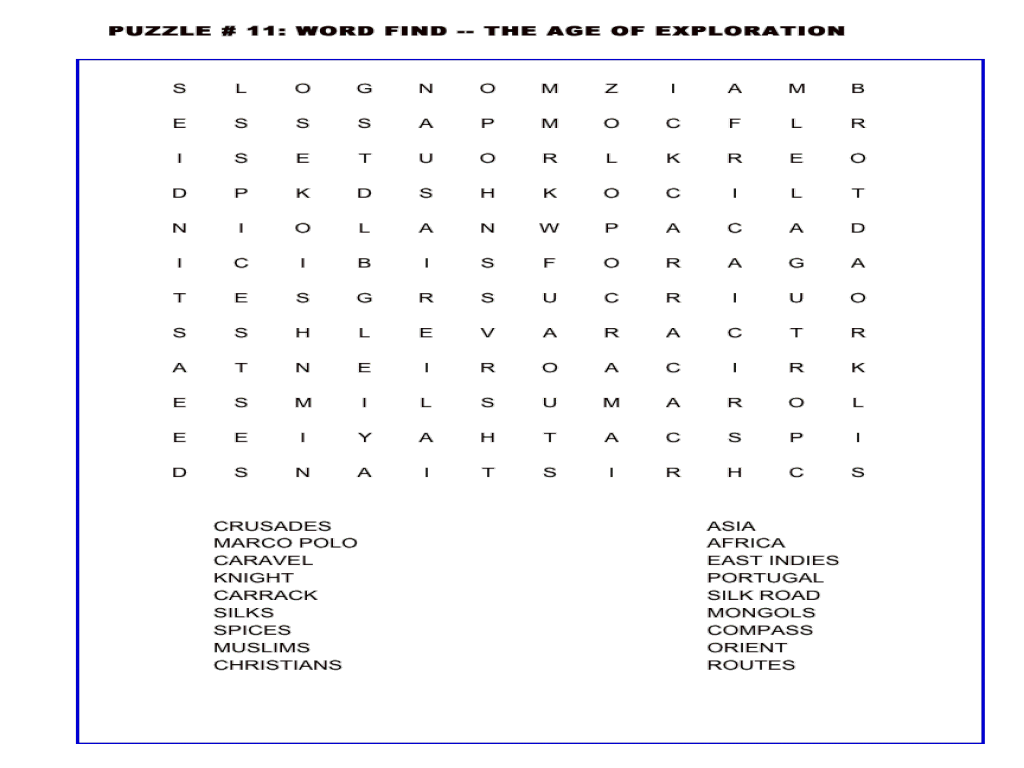 Age Of Exploration Worksheets Worksheets For All