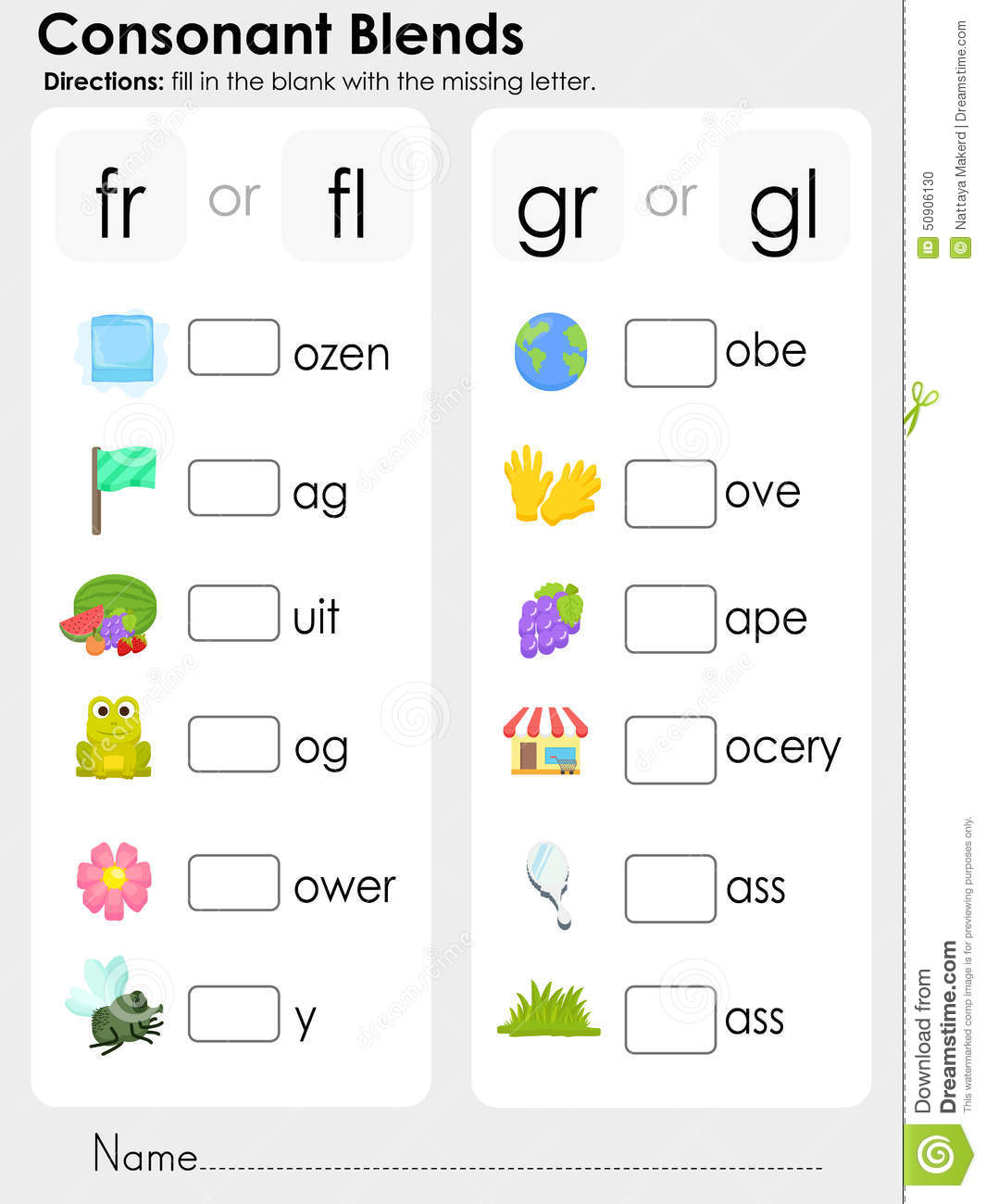 Agreeable Consonant Blends Worksheets With Additional Beginning
