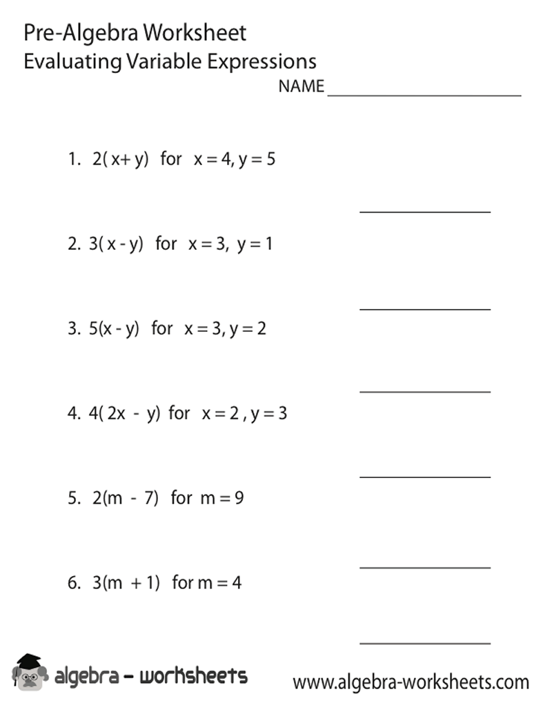 Algebra Worksheets 4th Grade Free