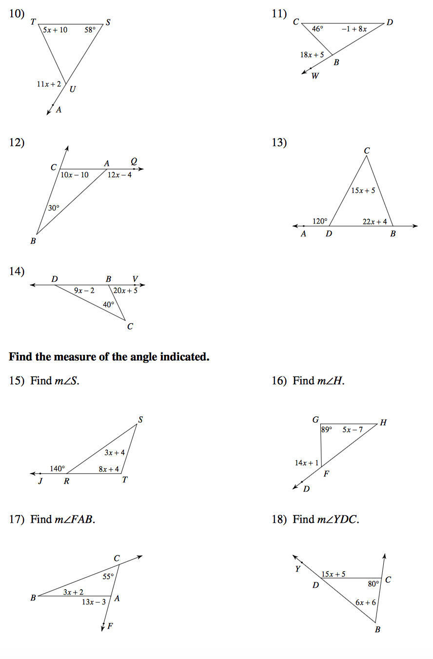 Angle Theorems Worksheet Worksheets For All