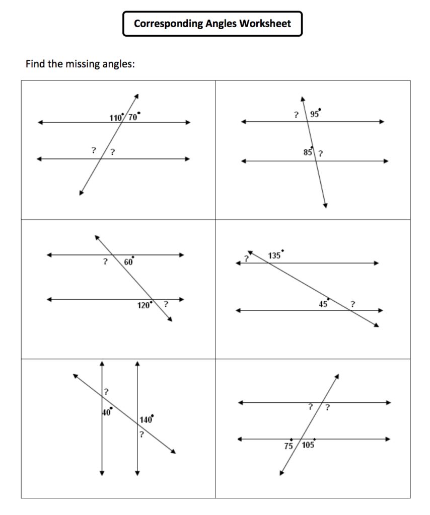 Angles In Parallel Lines Worksheet Worksheets For All