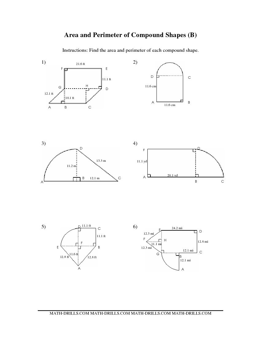 Area And Perimeter Of Compound Shapes Worksheet Worksheets For All