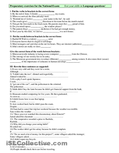 Bunch Ideas Of Grammar Worksheets High School On Description