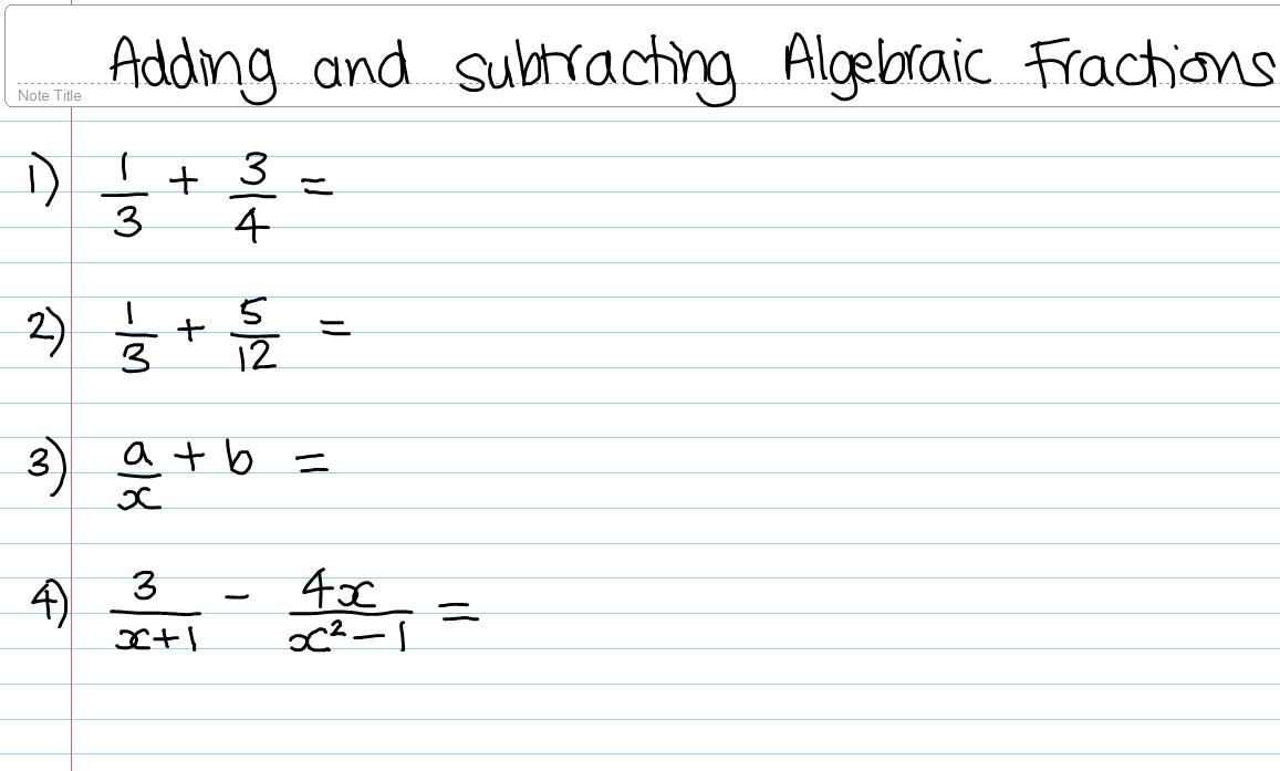 C3 Algebraic Fractions