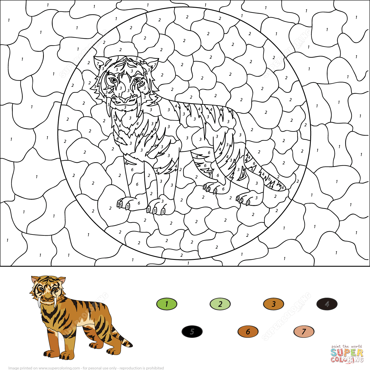Color By Number Worksheets Coloring Pages