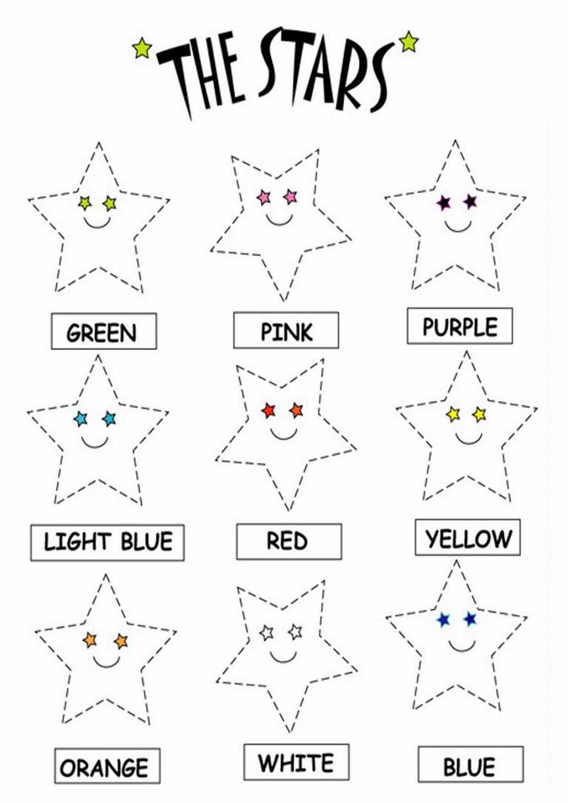 Color The Stars Worksheets  Download Free Printable And