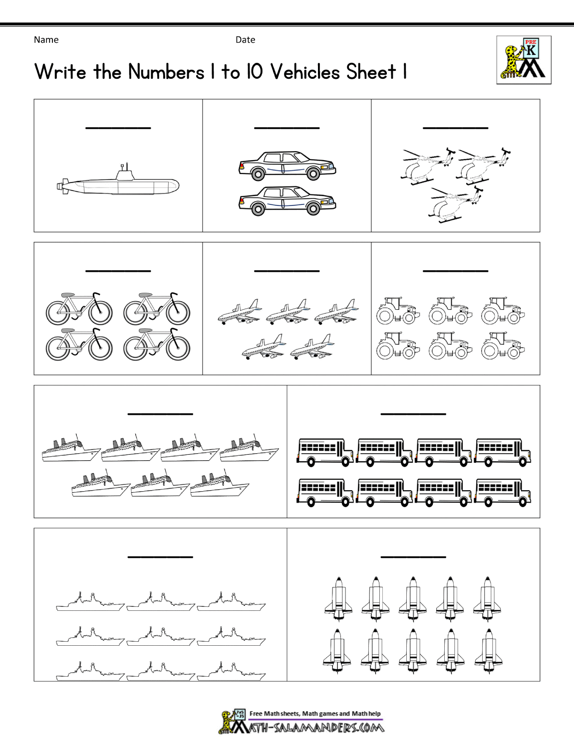 Counting 1 To 10 Worksheets Numbers  2283