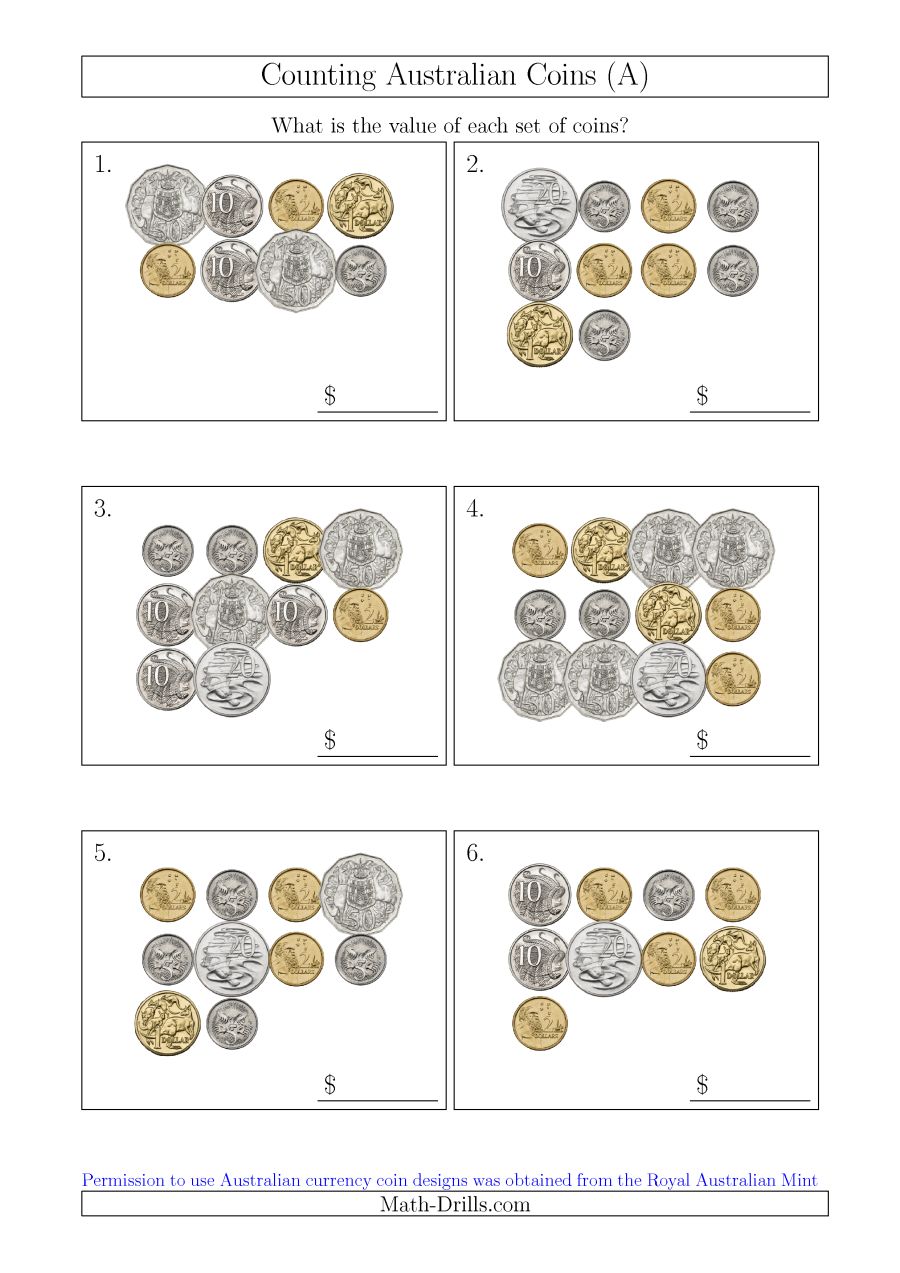 Counting Australian Coins (a)