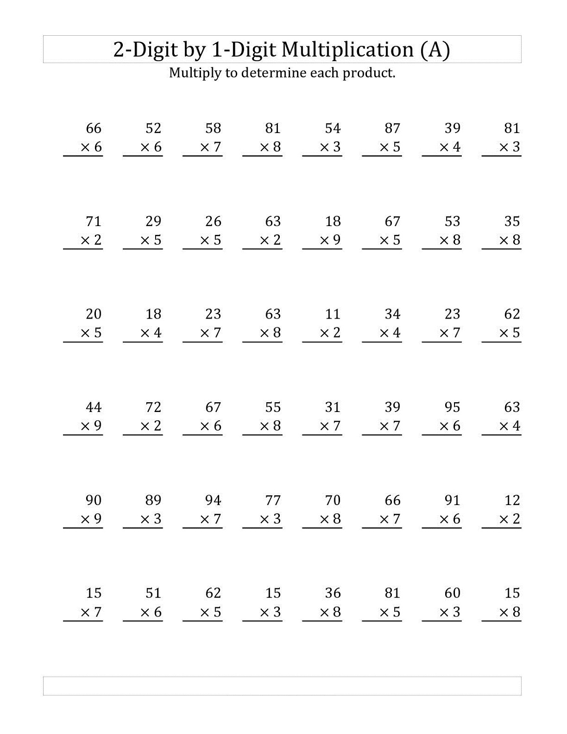 Double Digit Math Worksheets Worksheets For All