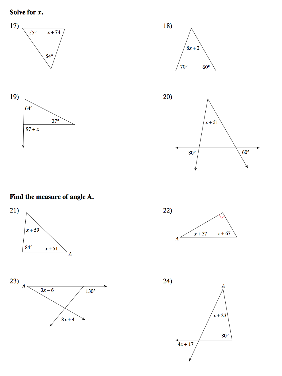 Exterior Angle Theorem Worksheet Worksheets For All