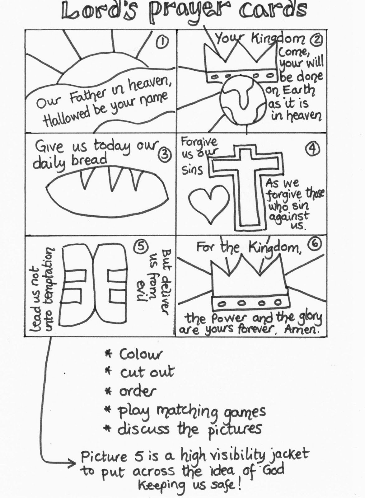 Flame  Creative Children's Ministry  Lord's Prayer Cards