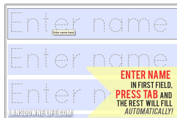 Free Name Tracing Worksheet Printable + Font Choices