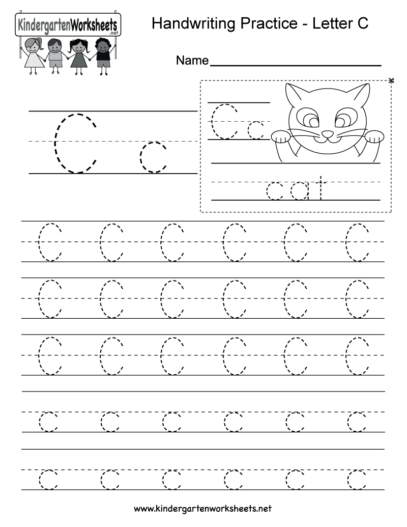 Free Printable Letter C Writing Practice Worksheet For Kindergarten