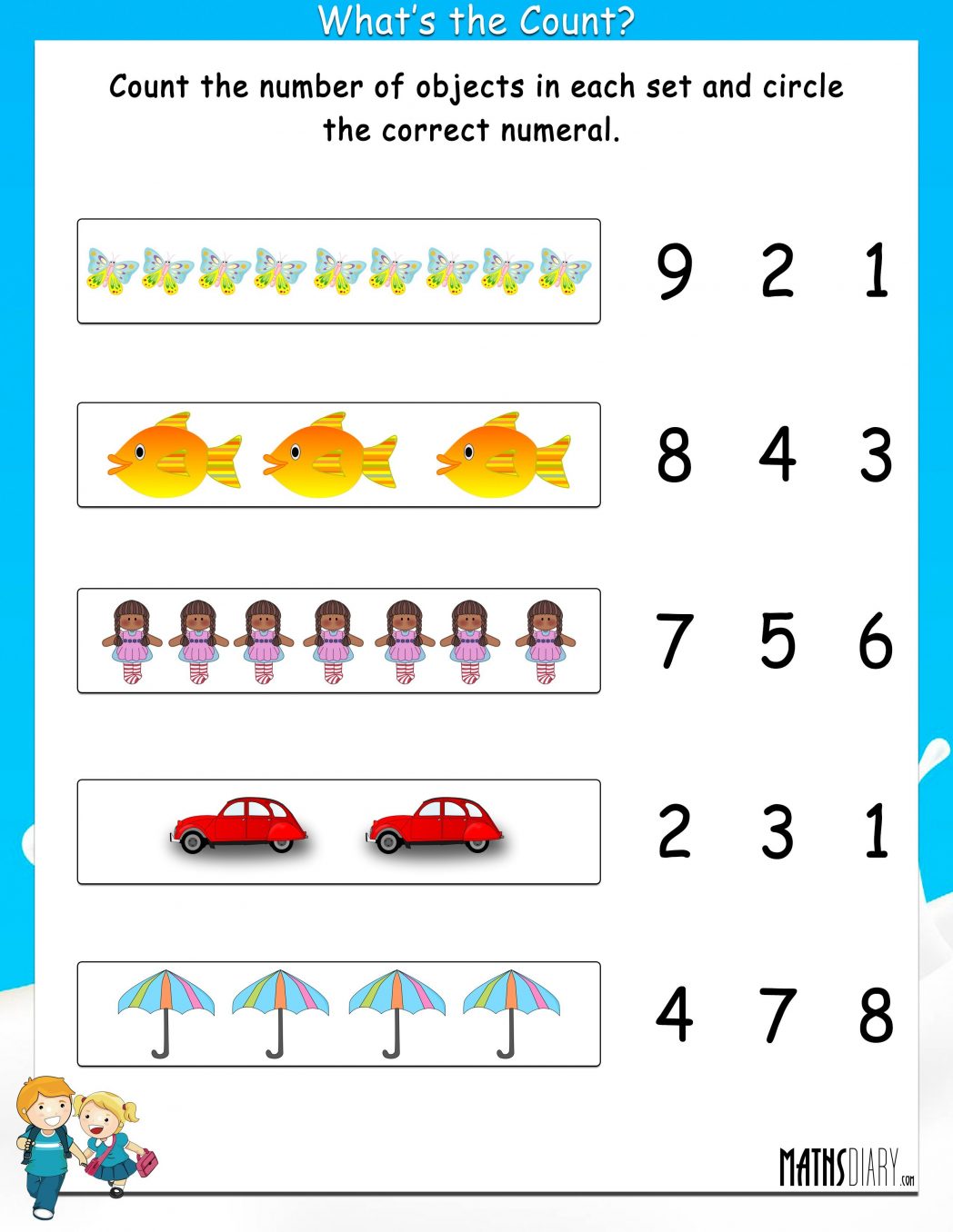 Grade One Math Worksheets Maths For Class 1 I