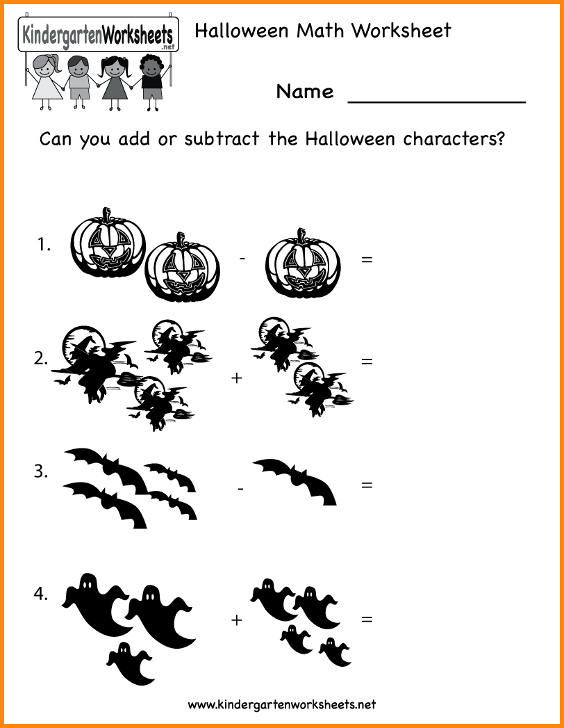 Halloween Math Worksheets For Kindergarten Worksheets For All