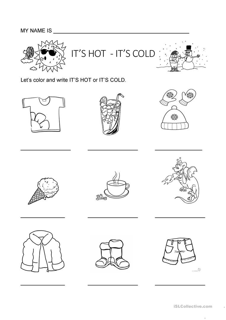 Hot Or Cold Worksheet