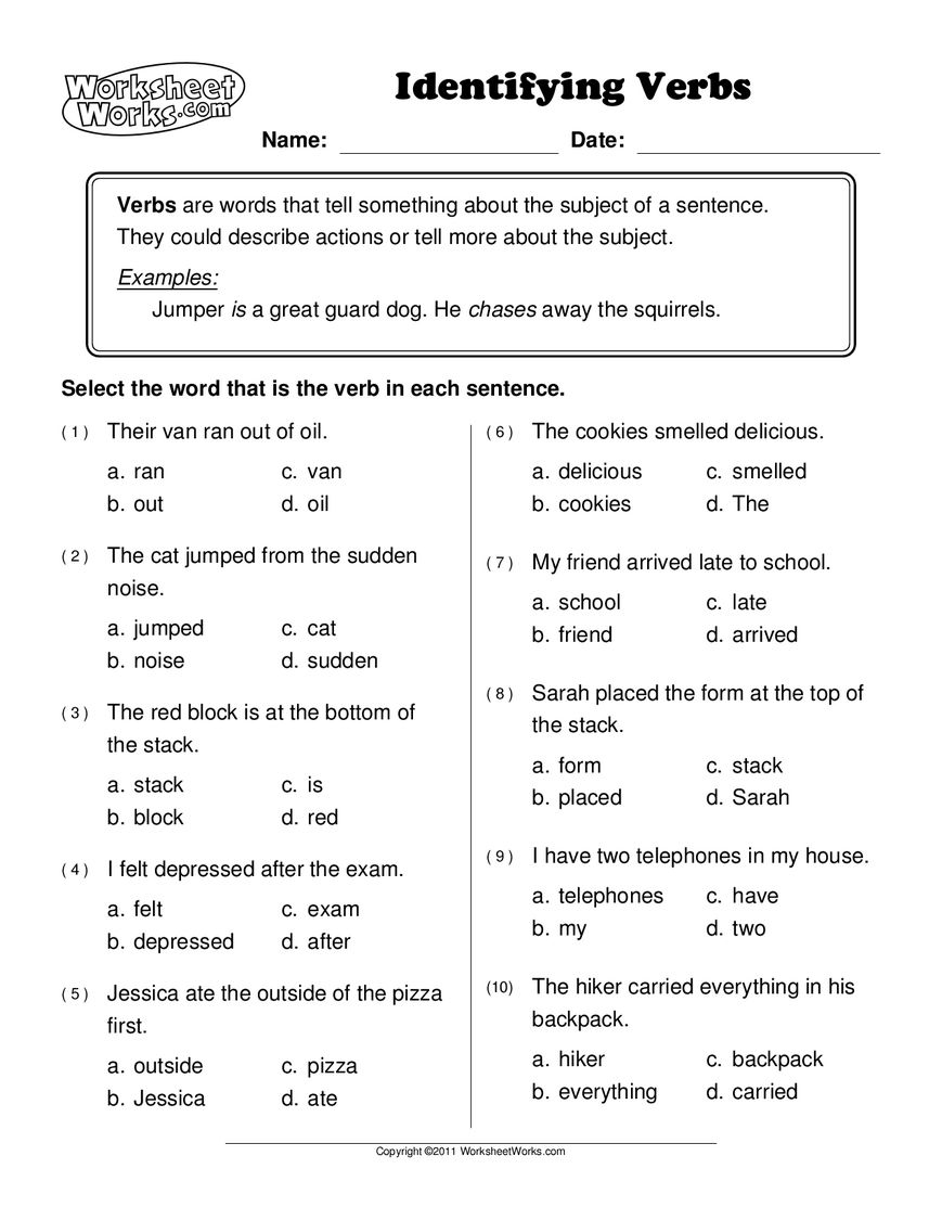 identifying-verbs-worksheet