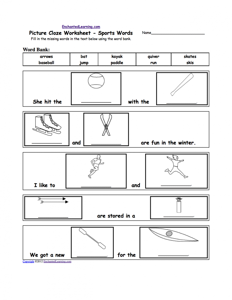 Kids  Worksheet Activities  Sports At Worksheet Activities For