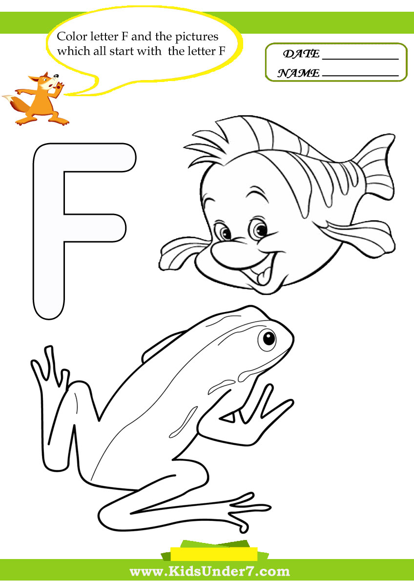 Kids Under 7  Letter F Worksheets And Coloring Pages
