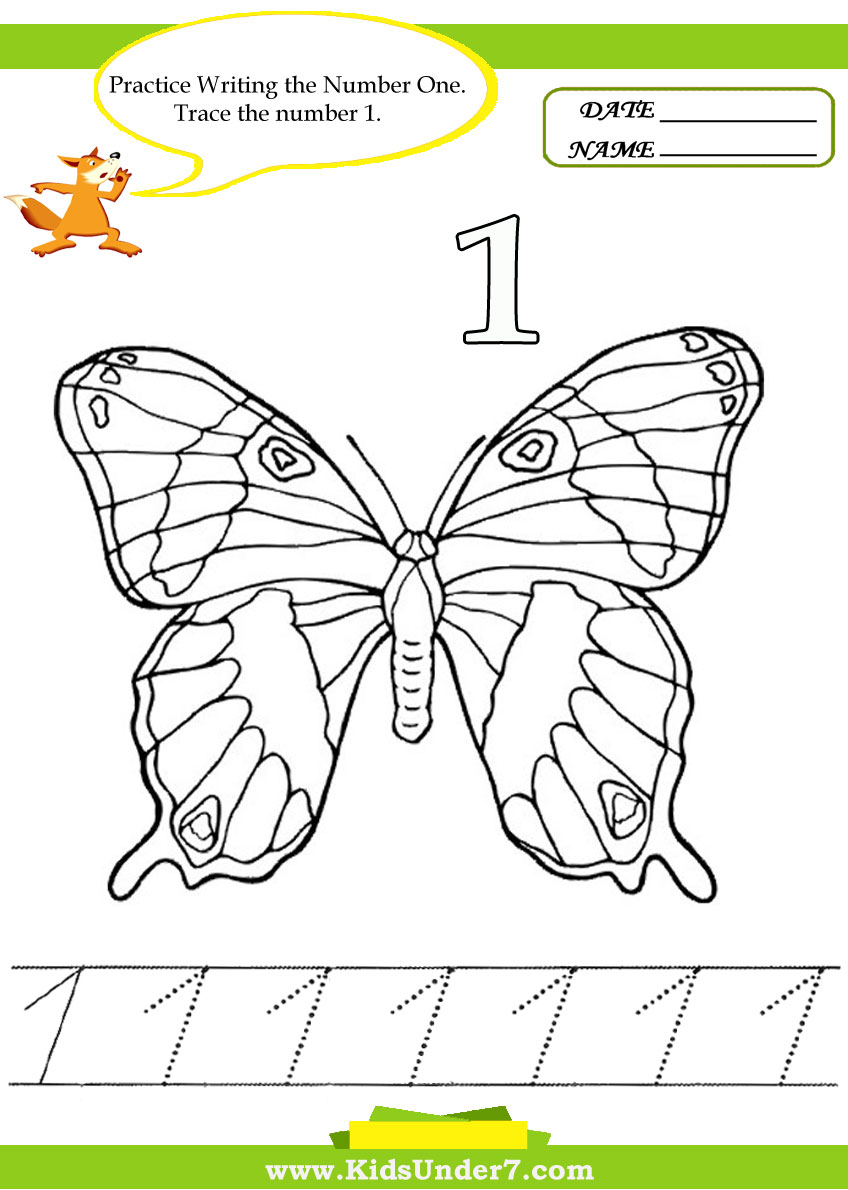Kids Under 7  Number Tracing