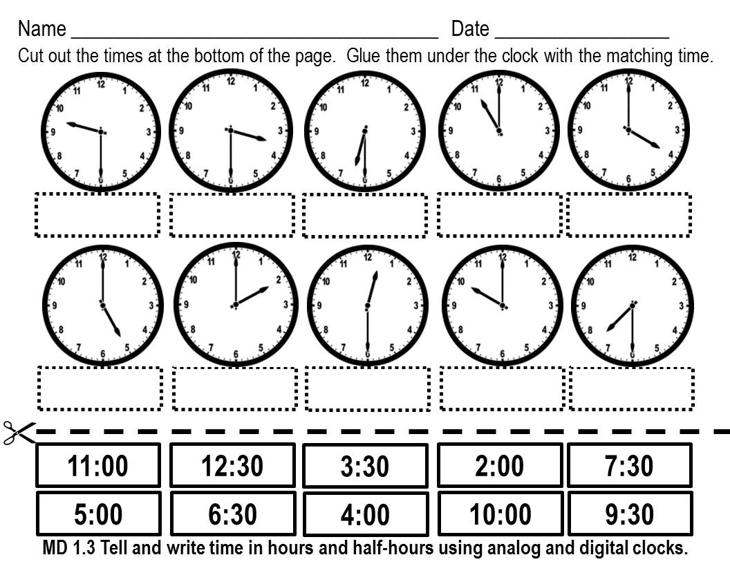 Kindergarten 100 [ Clock Worksheets Grade 3 ]