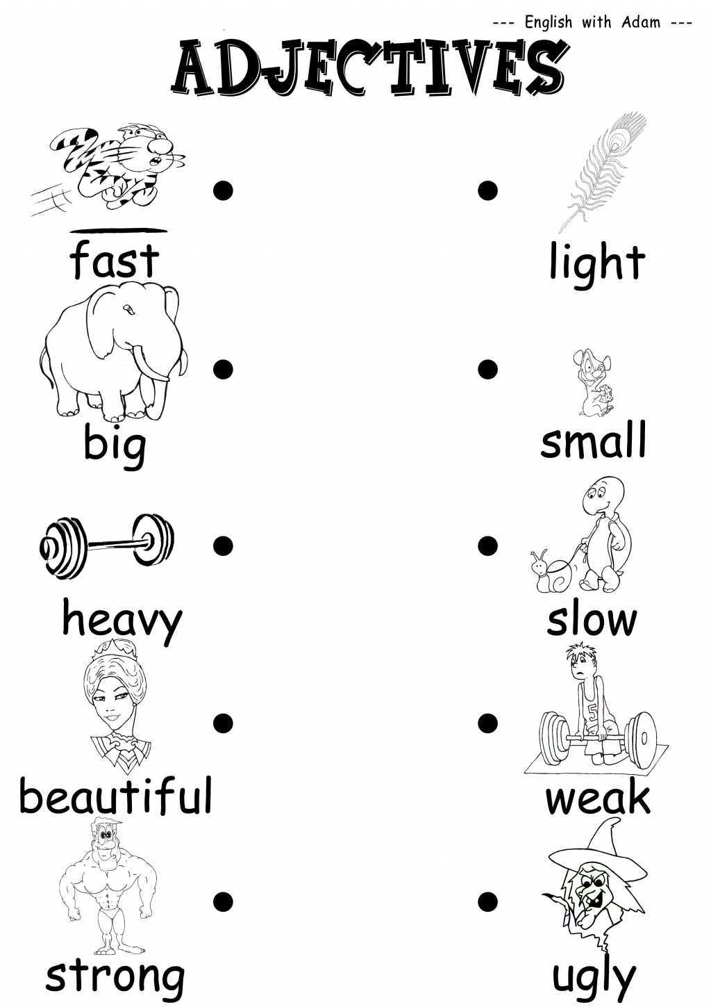 Kindergarten Adjectives Worksheet