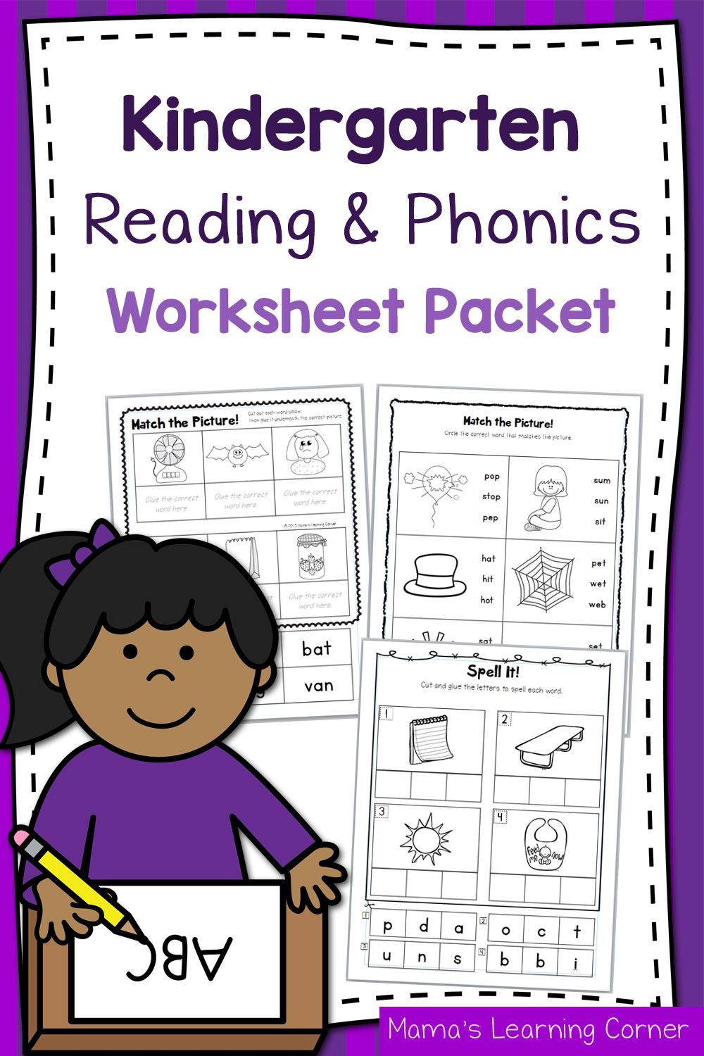 Kindergarten Reading And Phonics Worksheet Packet