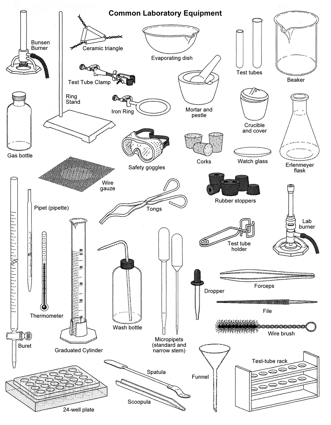 Lab Safety Equipment Worksheets