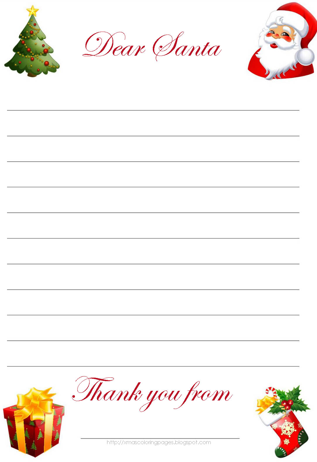 Letter To Santa Templates