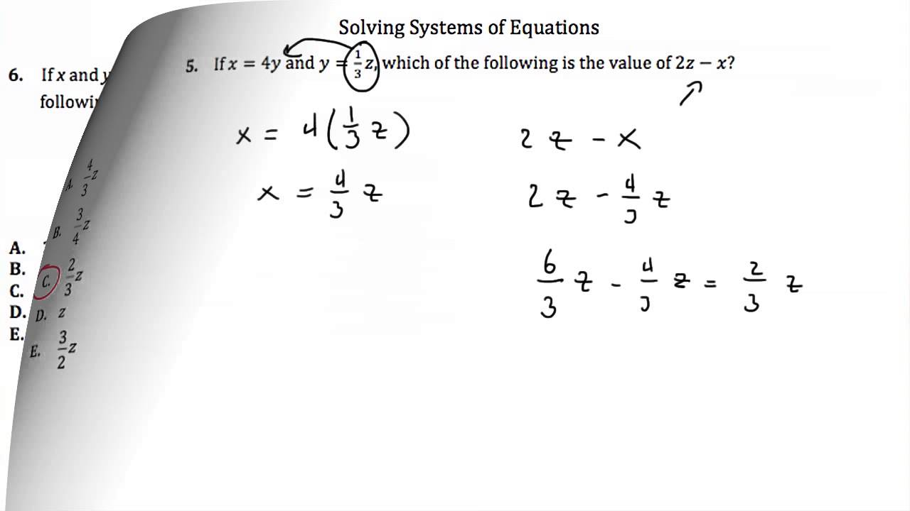 Math Worksheets Act Intermediate Algebra Worksheet Youtube