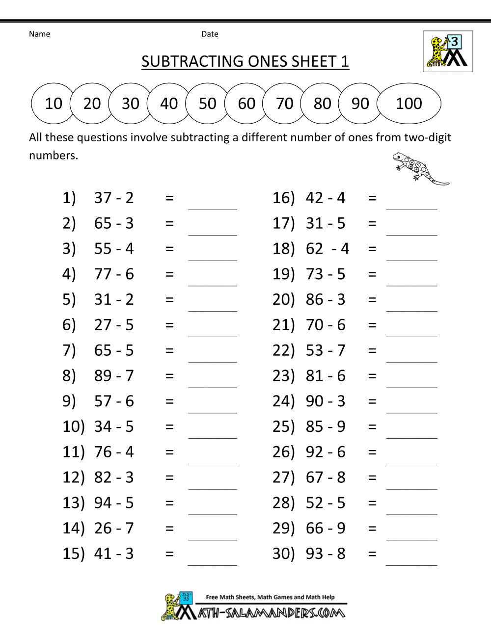 Math Worksheets For Grade 3 Addition And Subtraction