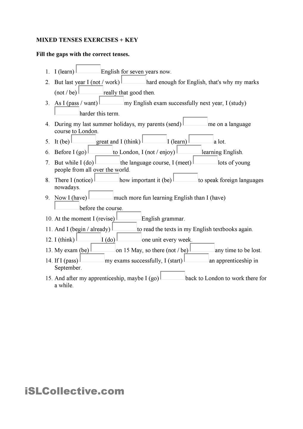 Mixed Tenses Exercise