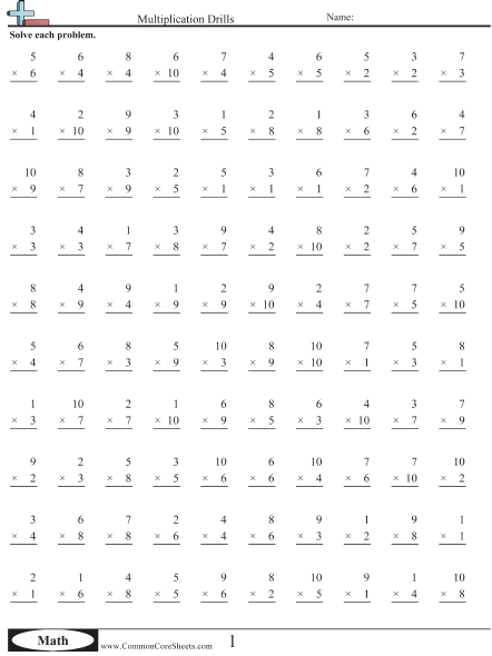 Multiplication Fluency Worksheet The Best Worksheets Image