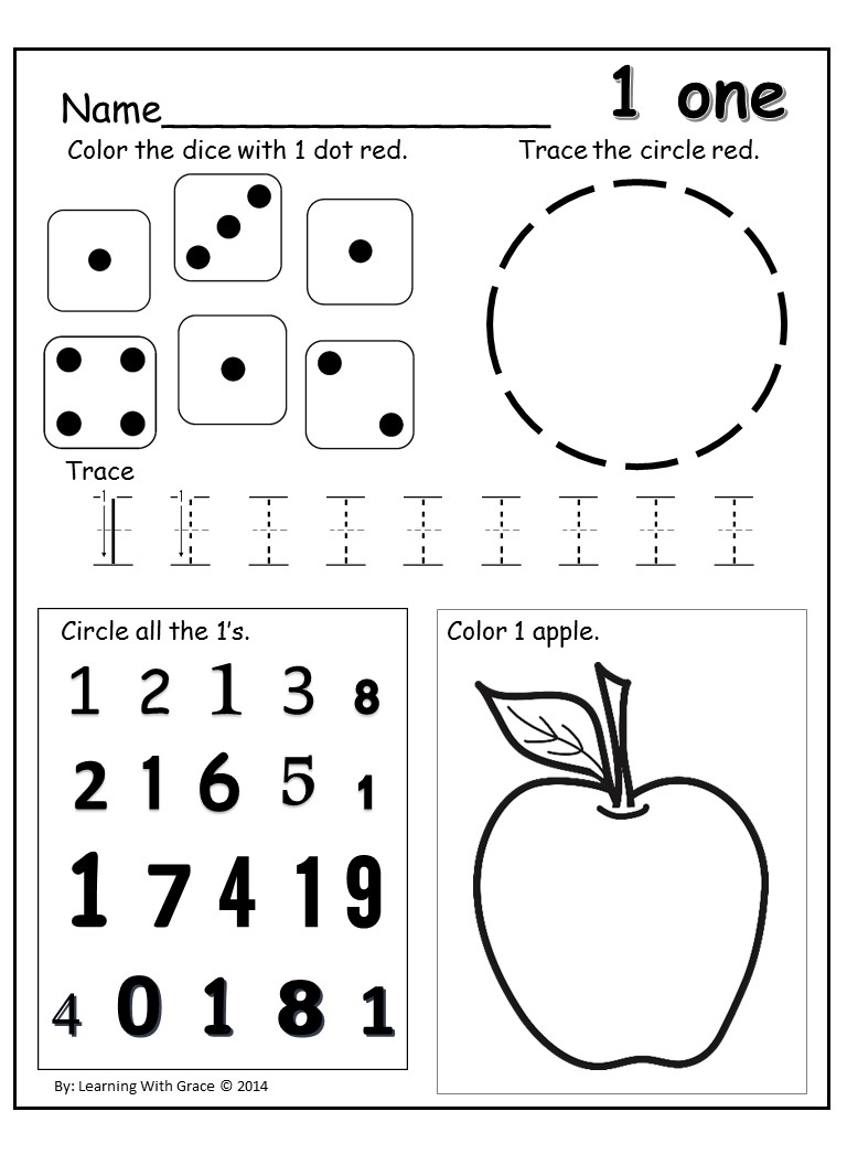 Number One Worksheet For Preschoolers Worksheets For All