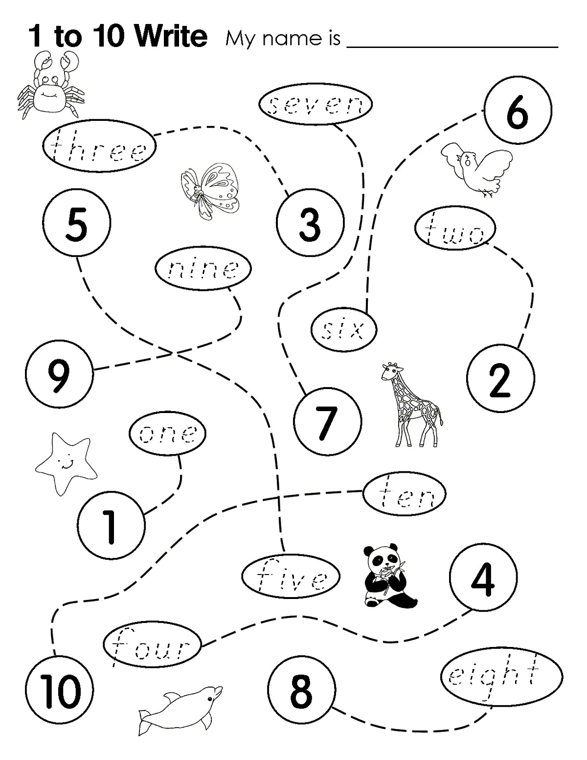 Number Words Worksheet Easy