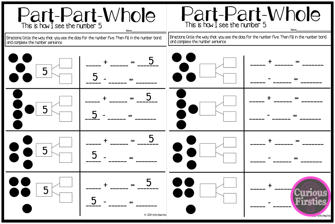 Part Part Whole Worksheets For Kindergarten Worksheets For All