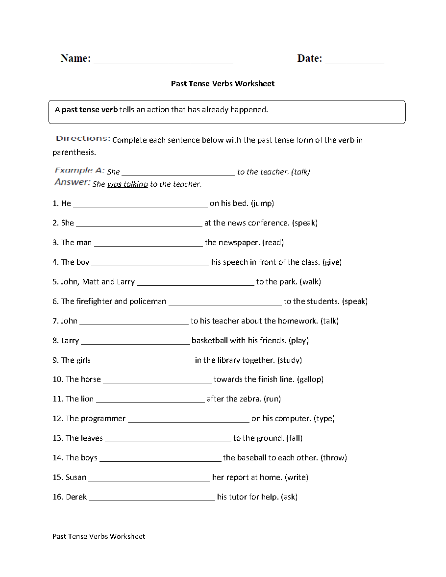 Past And Present Tense Worksheets For Grade 3 Worksheets For All