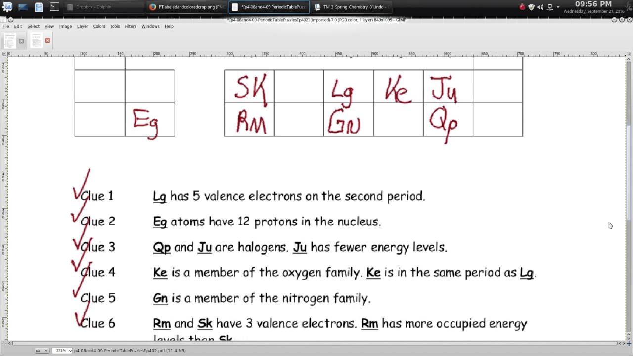 Periodic Table Puzzle Answers Images