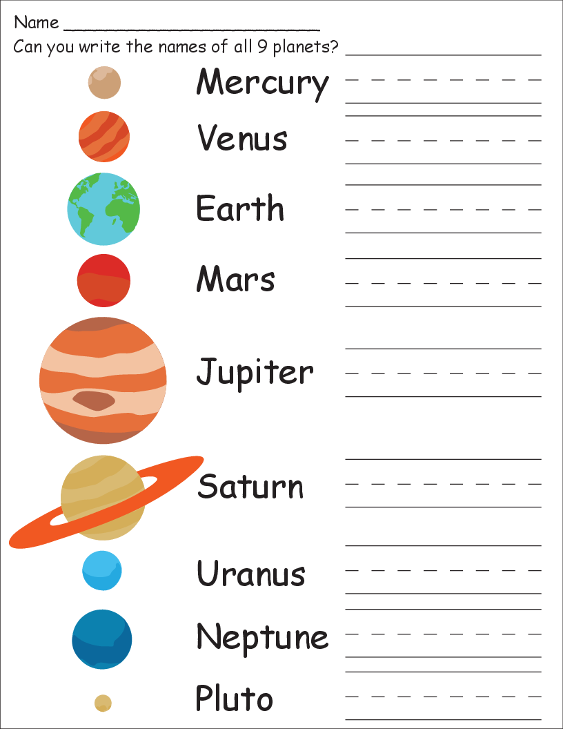 Planet Worksheets For Kids Worksheets For All