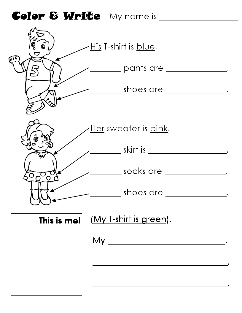 Prepossessing Worksheets Vocabulary Clothes In Kindergarten