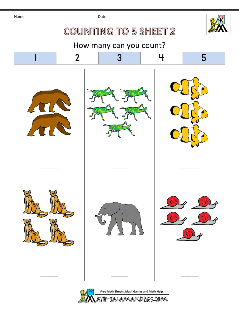 Preschool Counting Worksheets