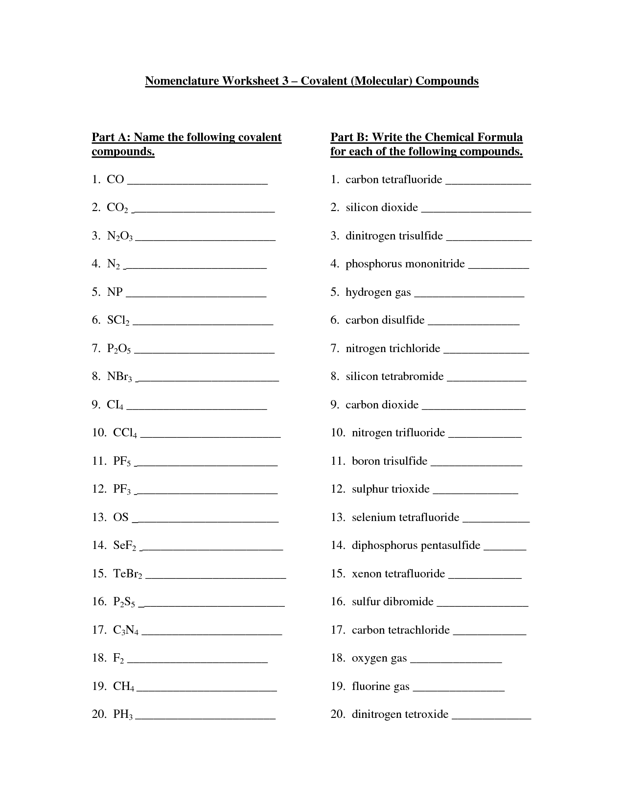 Printables  Naming Ionic Compounds Worksheet  Clickmt Thousands Of