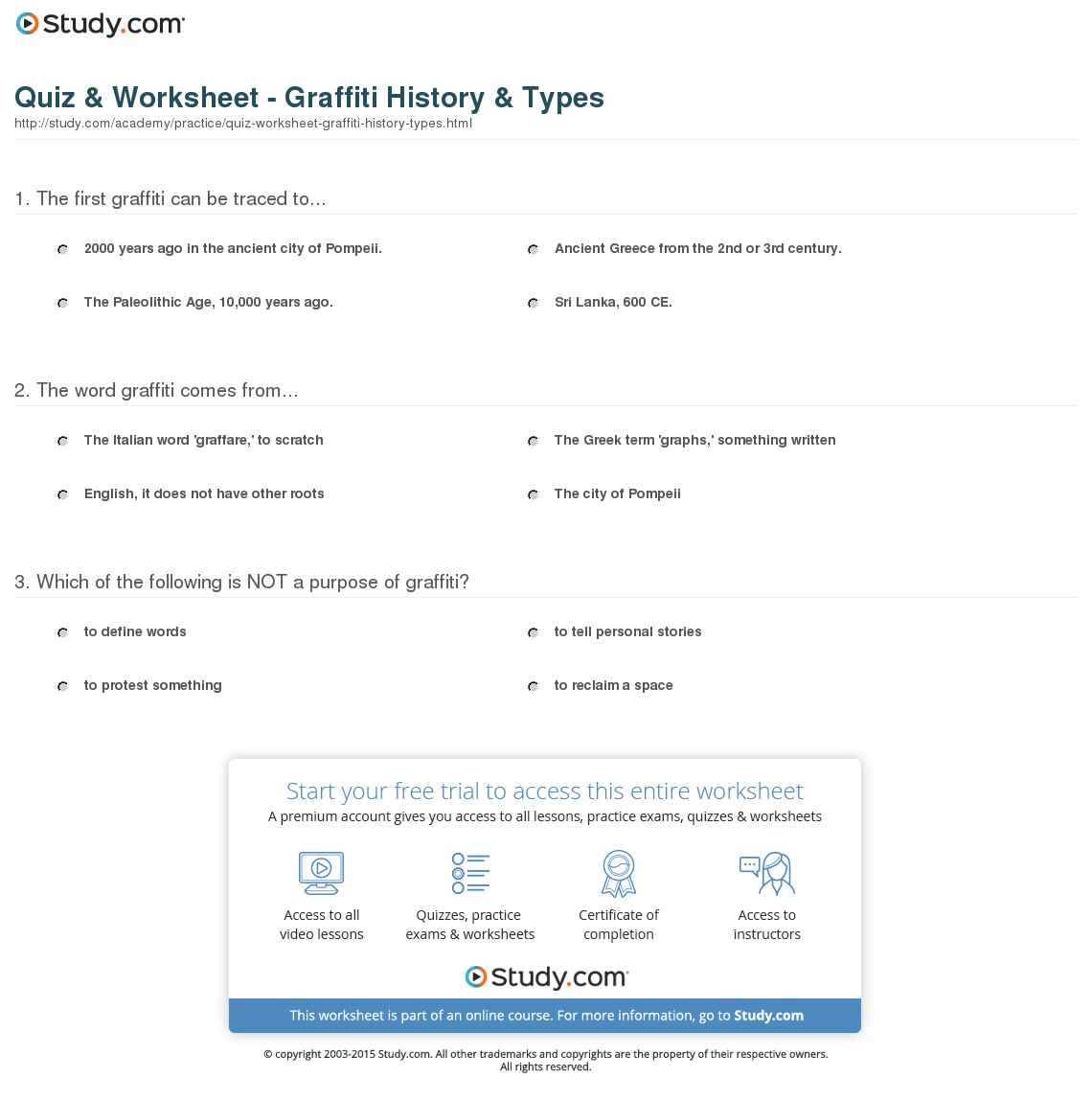 Quiz & Worksheet